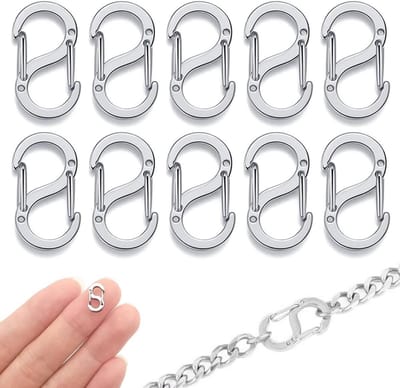 Dailygoods- Karabijnhaken 10 Stuks - Roestvrij Stalen Sluitingen