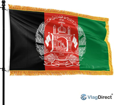 VlagDirect - Luxe Afghaanse vlag - Luxe vlag Afghanistan - 90 x 150 cm.