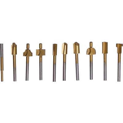 10 pcs Fraises à défoncer carbure pour menuiserie pour bricolage, sculpture sur bois, gravure, perçage