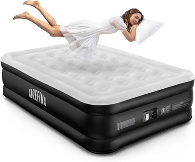 Self-inflating Air Mattress with Integrated Pump - Inflatable Mattress for Camping and Guest Bed - Durable and Portable - 190 x 137 x 46 cm - Fits 2 People