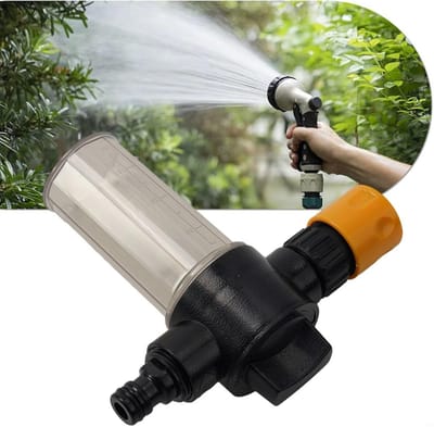 Tuinslang Schuim Sproeier - Water Watering Zeepdispenser - Auto Wassen - Regelbaar Schuim - 100ml Capaciteit - Zwart Geel