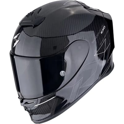 Scorpion EXO-R1 Evo Carbon Air Cynergy Zwart Wit Integraalhelm - Maat M - Helm
