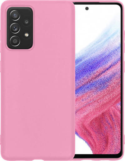 Hoesje - Geschikt voor Samsung Galaxy A53 - Sterk & Shockproof - Siliconen Case - Hoes Cover - Telefoonhoes - Lichtroze