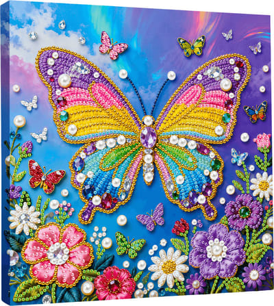 Adorzy Diamond Painting Canvas Vlinder – Pearl Collectie - Diamond Painting Volwassenen – Diamond Painting Volledig Pakket