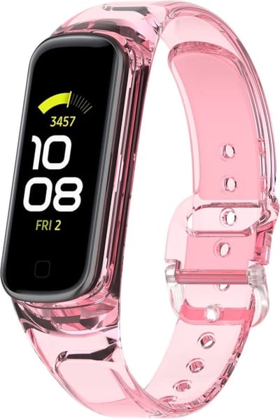 TPU Smartwatch bandje - Geschikt voor Samsung Galaxy Fit 2 zon-verkleurend crystal bandje - transparant-roze - Strap-it Horlogeband / Polsband / Armband