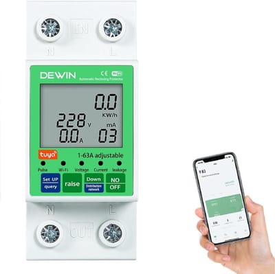 Wifi Slimme Energiemeter met Overspannings- en Onderspanningsbeveiliging
