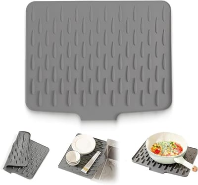 Afvoermat voor Afwas, 40 x 32,5 cm, Silicone, Lekvrije Bescherming voor Werkblad met Effectieve Waterafvoer en Antislip Ontwerp voor Keuken en Badkamer