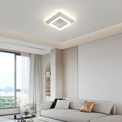 Haobosic - Vierkante Acryl Plafonlamp - Volledig Wit - 30W - 4500K Neutraal Licht