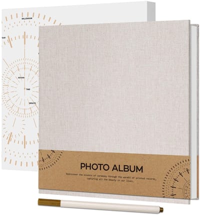 Allecto - Zelfklevend fotoalbum - Bruiloft fotoalbum - Klein formaat - Beige - 40 pagina's - Geschikt voor speciale gelegenheden - 17x18 cm