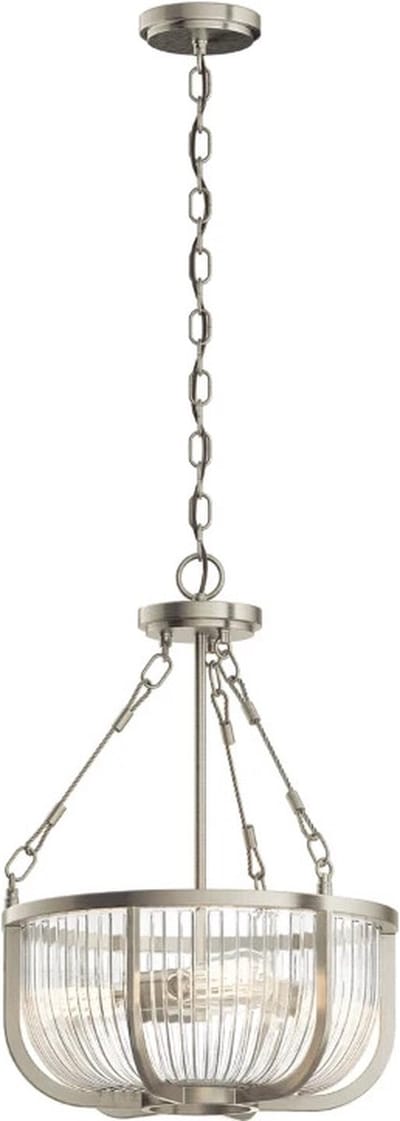 Kichler LED Hanglamp Roux | 3X E27 Max 60W | Dimbaar | Brushed Nickel