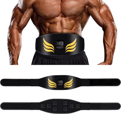 Thijox - EMS Buikspiertrainer Elektrisch met 10 Modi en 30 Intensiteiten, USB Oplaadbaar, Draagbaar Trainingsapparaat voor Effectieve Buikspieroefenin