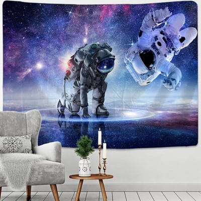 Universum Astronaut Wandtapijt Wandhanger Ruimte Hippie Tapitz Science Fiction Reizen Planeet Mat Bedrukt Polyester Kamerdecor 95x70CM