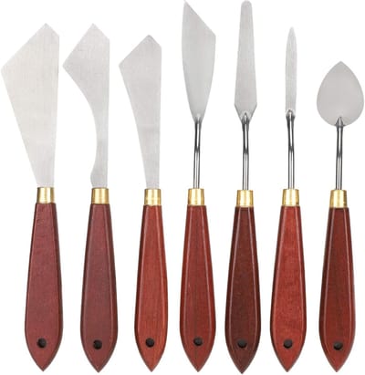 Allecto - Painting Knife Set - 7-delige Rvs Spatel en Paletmes Set