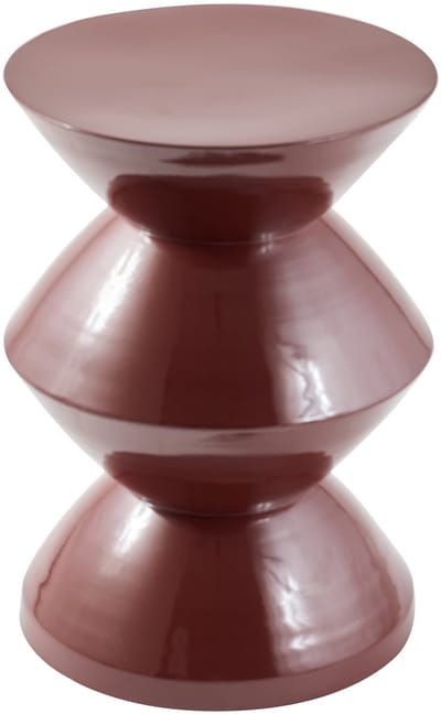 Bijzettafel Wokkel Rond - Roodbruin Metaal - Zigzag Design