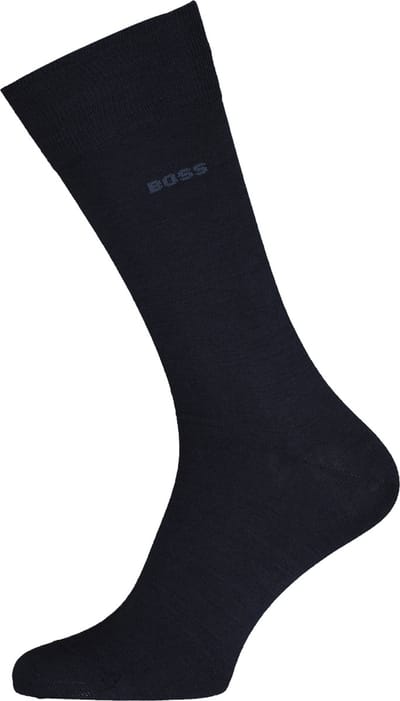 BOSS John uni (1-pack) - herensokken wol met katoen - donkerblauw