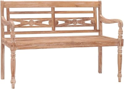 Tuinbank 120 cm Massief Teakhout met Whitewash Afwerking