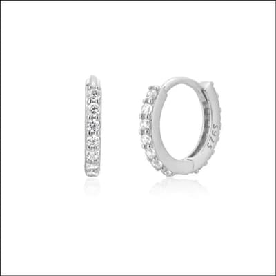 Aramat Jewels | Oorringen | 925 Zilveren Mini Oorbellen met Zirkonia 3-5mm - Kleine Studs | 9mm / Transparant | |9mm | Zilver | Kinderen, Volwassenen | Verkleurd niet