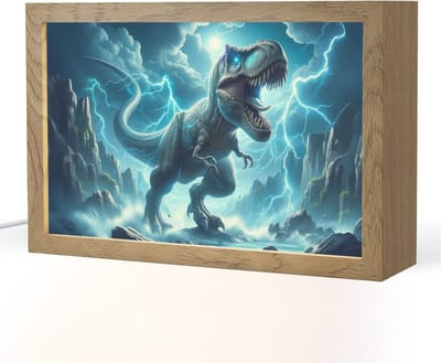Nachtlampje 30x20 cm - Kinder lampje - Dino - Blauw - Jongens - Tafellamp kinderkamer - Slaapkamer lamp - Bedlamp kinderen - Kinderlampje stopcontact - Wandlamp babykamer - Nachtlampjes