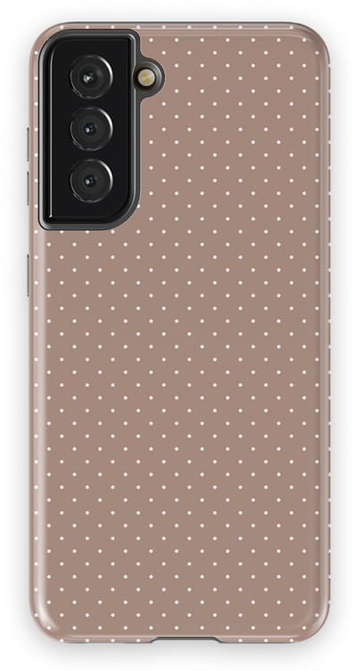 Micro Dots Tough Hoesje Samsung Galaxy S21 | Geschikt Voor Mag | Stippen Motief Backcover Samsung Galaxy S21 Mocha Confetti