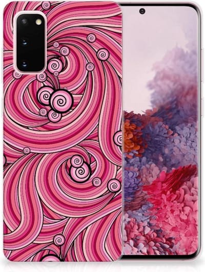 Samsung Galaxy S20 Hoesje maken Swirl Pink
