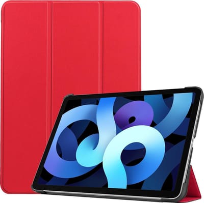 Hoesje - Geschikt voor Apple iPad Air 4 (2020) - 10.9 inch - 4e Generatie - Dun & Stevig - Hardcover Book Case - Trifold Bookcase Hoes - Hard Cover - Tablethoes - Rood