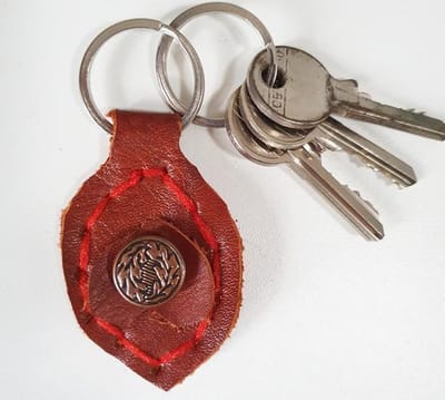 Toetie & Zo Handgemaakte Leren Sleutelhanger - Bruin - Sleutelhouder - Leder