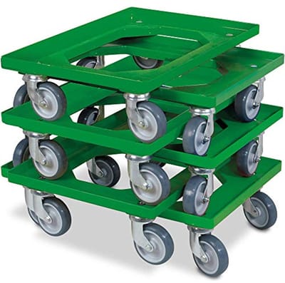 Logistieke transportroller voor kratten 600x400 mm met 250 kg draagkracht