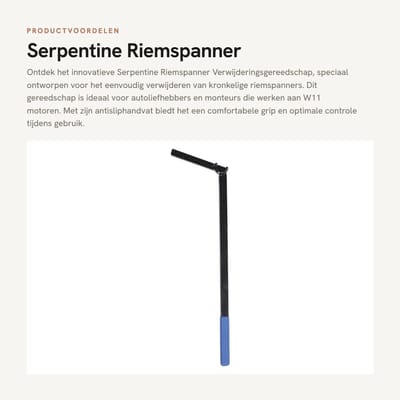 Dailygoods- Riemspanner Verwijderingsgereedschap - Vervangingsgereedschap voor W11/Motoren - Antisliphandvat - Koolstofstaal - Gebruiksvriendelijk - Inclusief borgpen - Riemverwijderaar