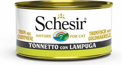 Schesir Katten Natvoer Blik Tonijn en Goudmakreel - 14 x 85 gr - Voordeelverpakking