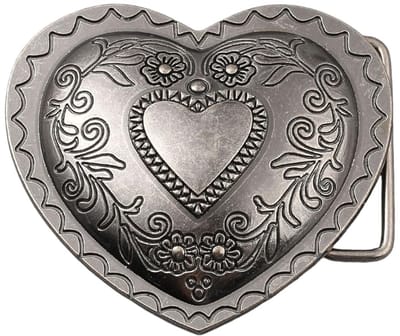 Dailygoody - Retro Hartvormige Riem Gesp - Western Riem Accessoire - Vintage Cowboy Stijl - Bohemian Riem Sluiting - Geschikt voor Cowgirl - Metaalleg...