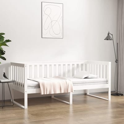 vidaXL - Slaapbank - zonder - matras - 90x190 - cm - massief - grenenhout - wit