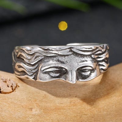 Vintage Venus Halve Gezicht Verstelbare Ringen Voor Mannen Vrouwen Literaire Sculptuur Gouden Kleur Creatieve Ring Feest Sieraden Accessoires resizable gray