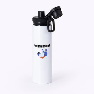 Hacebo® - dokter met patient met eigen naam waterfles met draaidop zwart - Dokter - iemand die dokter is - ziekenhuis - verjaardag - cadeau - kado - water fles - 850ML