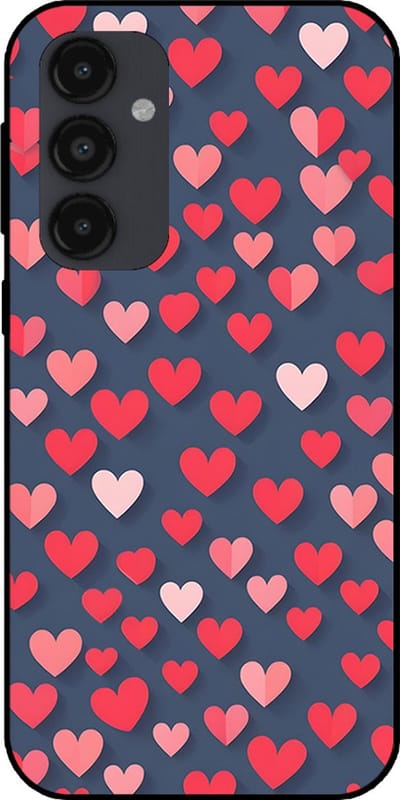 Smartphonica Telefoonhoesje Geschikt voor Samsung Galaxy A54 5G met Roze en Rode Hartjes Opdruk - TPU Backcover Case With Rosé and Red Heart Design geschikt voor Samsung Galaxy A54 5G