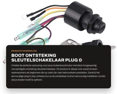 Dailygoods - Boot Ontsteking Sleutelschakelaar - Plug & Play - Duurzaam en Betrouwbaar - Geschikt voor Buitenboordafstandsbediening - Hoogwaardige Kwa...