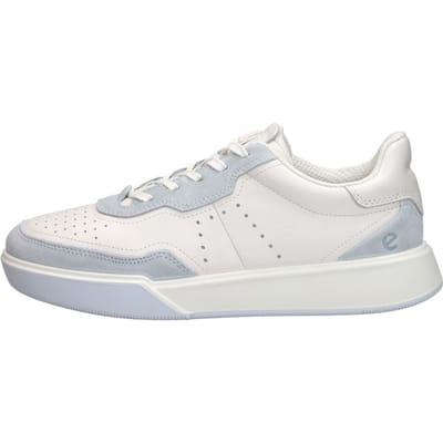 Ecco Street Court Sneakers wit Leer - Dames