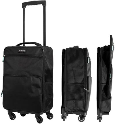 AirSlim Handbagage Koffer 55x35x20 cm – Inklapbare Cabin Trolley – Geschikt voor Ryanair, Transavia, TUI, Wizzair & Easyjet – 4 Spinnerwielen – 39L - Zwart