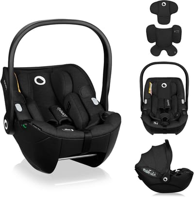 Lionelo Moxie i-Size - Autostoel & Draagstoel vanaf geboorte - 40-87 cm - Achterwaarts gericht (RWF) - Bamboe stof - Dri-Seat - Lichtgewicht 4,3 kg - ISOFIX compatibel - Memory foam - Magnetische gordels - Zonnekap - Verstelbare hoofdsteun