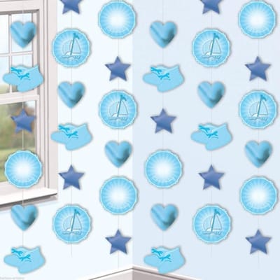string versiering blauw Christening schoentjes bootjes sterren 6x2 meter