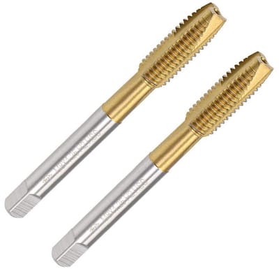 Dailygoods- Draadkraan HSS-titanium gecoat - Spiraalvormige punt - M8 x 1,25 mm - 3 fluiten - Handkraan - Voor gebruik met tapolie - Tap