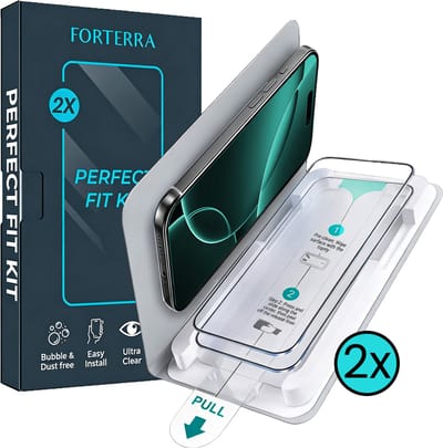 Screenprotector - 2 Stuks - Geschikt voor Apple iPhone 16 Pro - Met Montage Frame - Perfect Fit Kit - Geen Luchtbellen - Gehard Glas - Beschermglas - Tempered Glass - Screen Protector - Nauwkeurige Plaatsing - Case Friendly