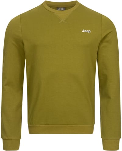 Jeep Heren Sweatshirt Met Ronde Hals Groen - L