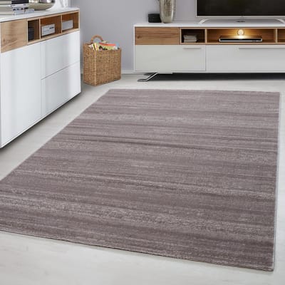 Flycarpets Marlon Vloerkleed Effen Gestreept - Beige - Laagpolig - 80x300 cm [ Loper voor in de gang, keuken of slaapkamer]