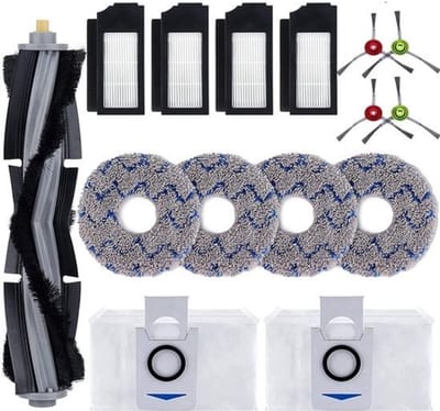 15 stuks accessoireset geschikt voor Ecovacs DEEBOT X1 Omni X1 Turbo X1 Plus stofzuigerrobot, hoofdborstel, zijborstel, filter bodemzak voor stofzuiger, borstel, wisdoek, reserveonderdelen