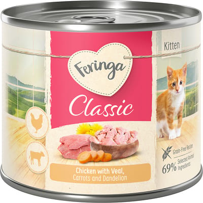 6x200g Kitten Kip & Kalf Feringa Kattenvoer