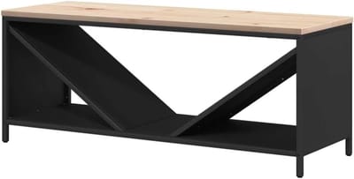 Haardhout Opslag - Houtrek Houtblokken - Haardhout Organiseren - Stabiele Constructie Hout - 100 cm Breed - Zwart
