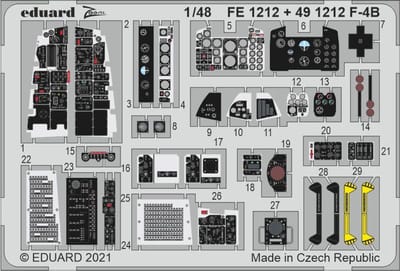 Eduard Modelbouwdecoratie - 491212 Accessoires for F-4B - Photo-etch