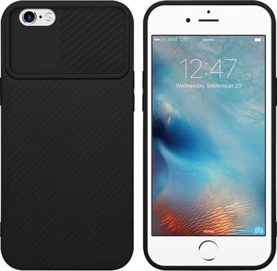 Cadorabo Hoesje geschikt voor Apple iPhone 6 / 6S in Bonbon Zwart - Beschermhoes van flexibel TPU-silicone Case Cover en met camerabescherming