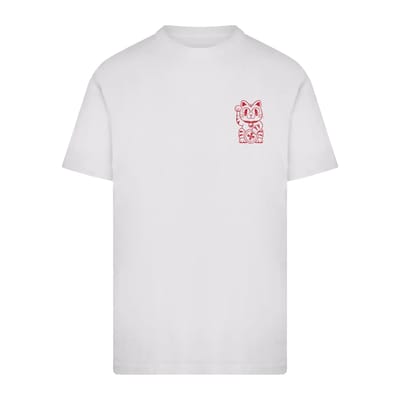 Mister Tee - Good Luck Club Cat Heren Tshirt - L - Wit