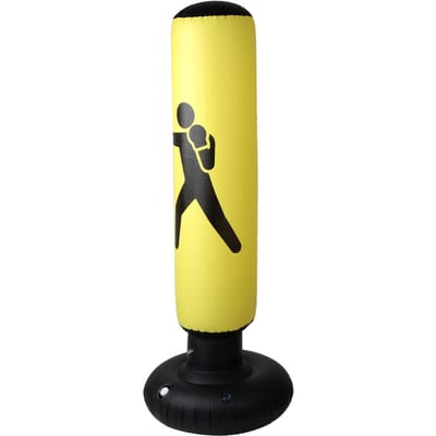Sac de Frappe PVC 160cm Fitness Hit Adultes Enfants Colonne Gonflable Tumbler Sac de Boxe(Orange) yellow
